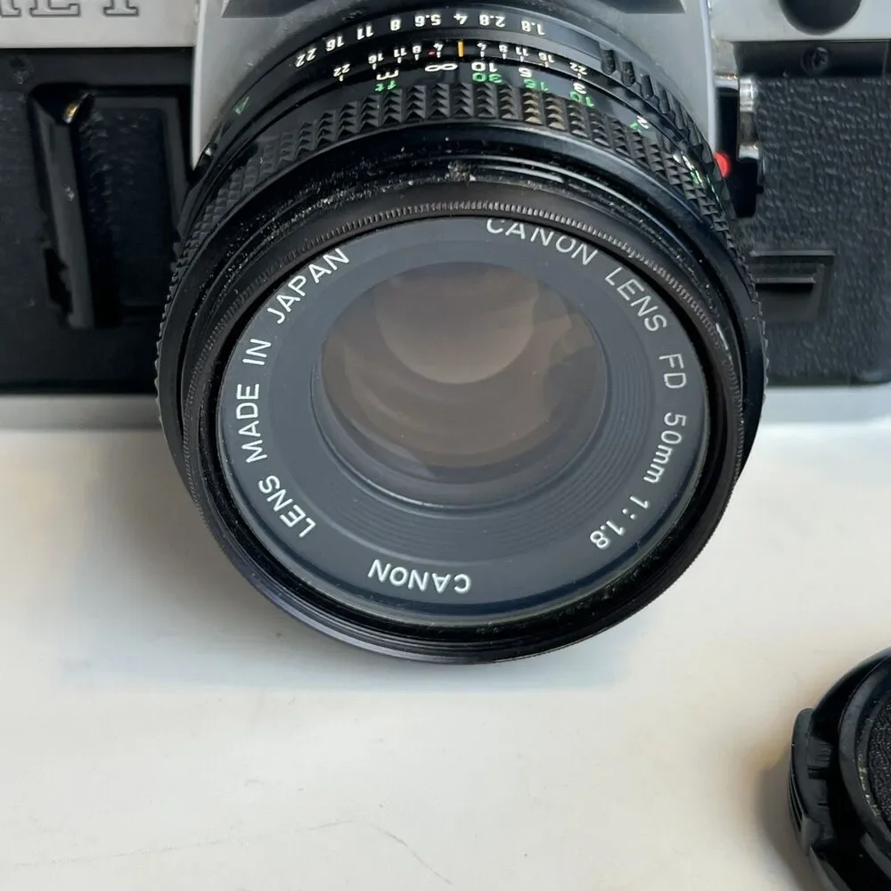 Canon AE-1 Program 35mm SLR Film Camera 50mm 1.8 Lens Needs Weather Seal
